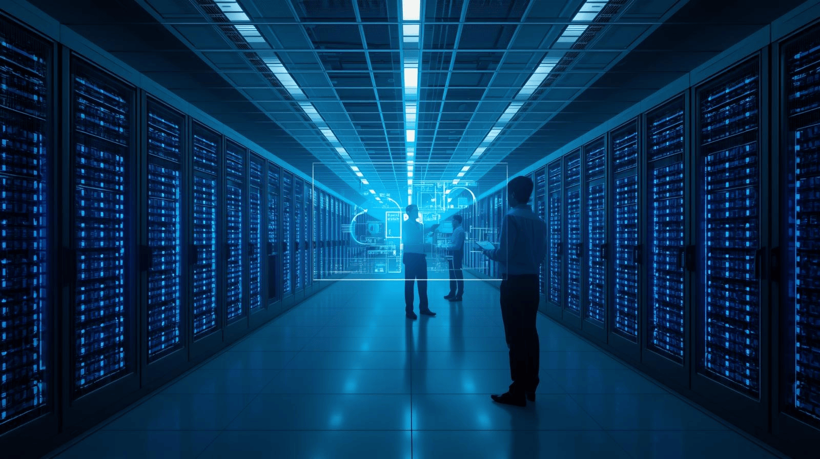 Infrastruktur cloud computing modern dengan pusat data canggih