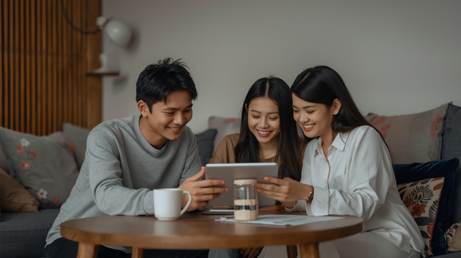 Keluarga Indonesia berdiskusi santai mengenai perencanaan keuangan