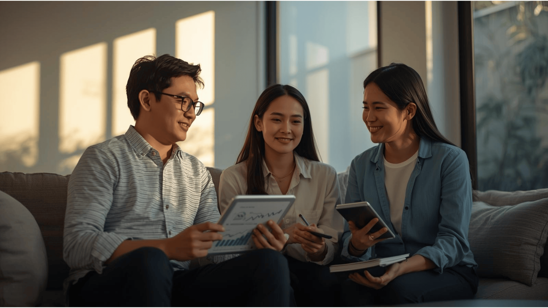 Keluarga Indonesia berdiskusi membangun mindset keuangan yang sehat bersama