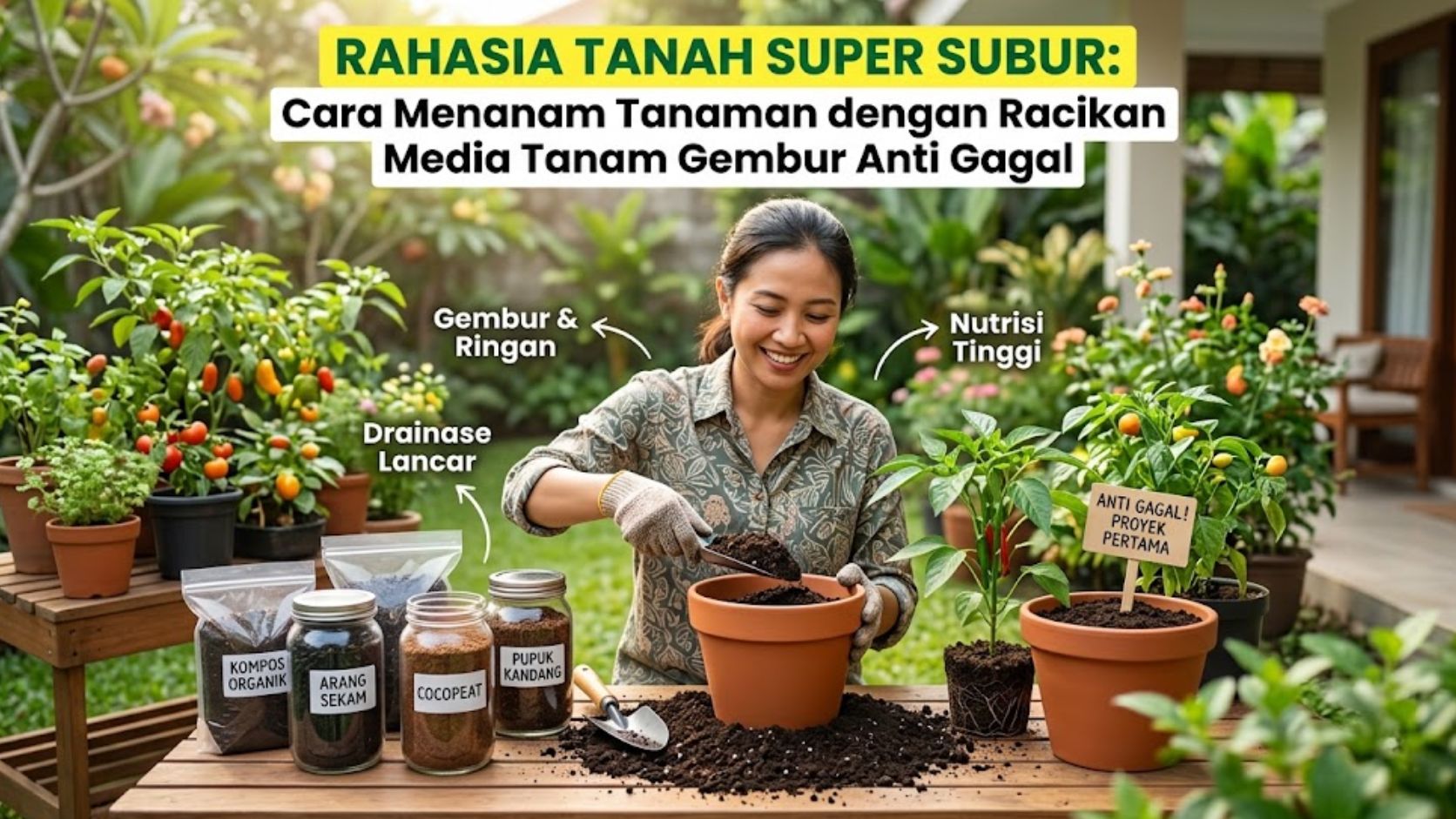 Read more about the article Rahasia Tanah Super Subur: Cara Menanam Tanaman dengan Racikan Media Tanam Gembur Anti Gagal