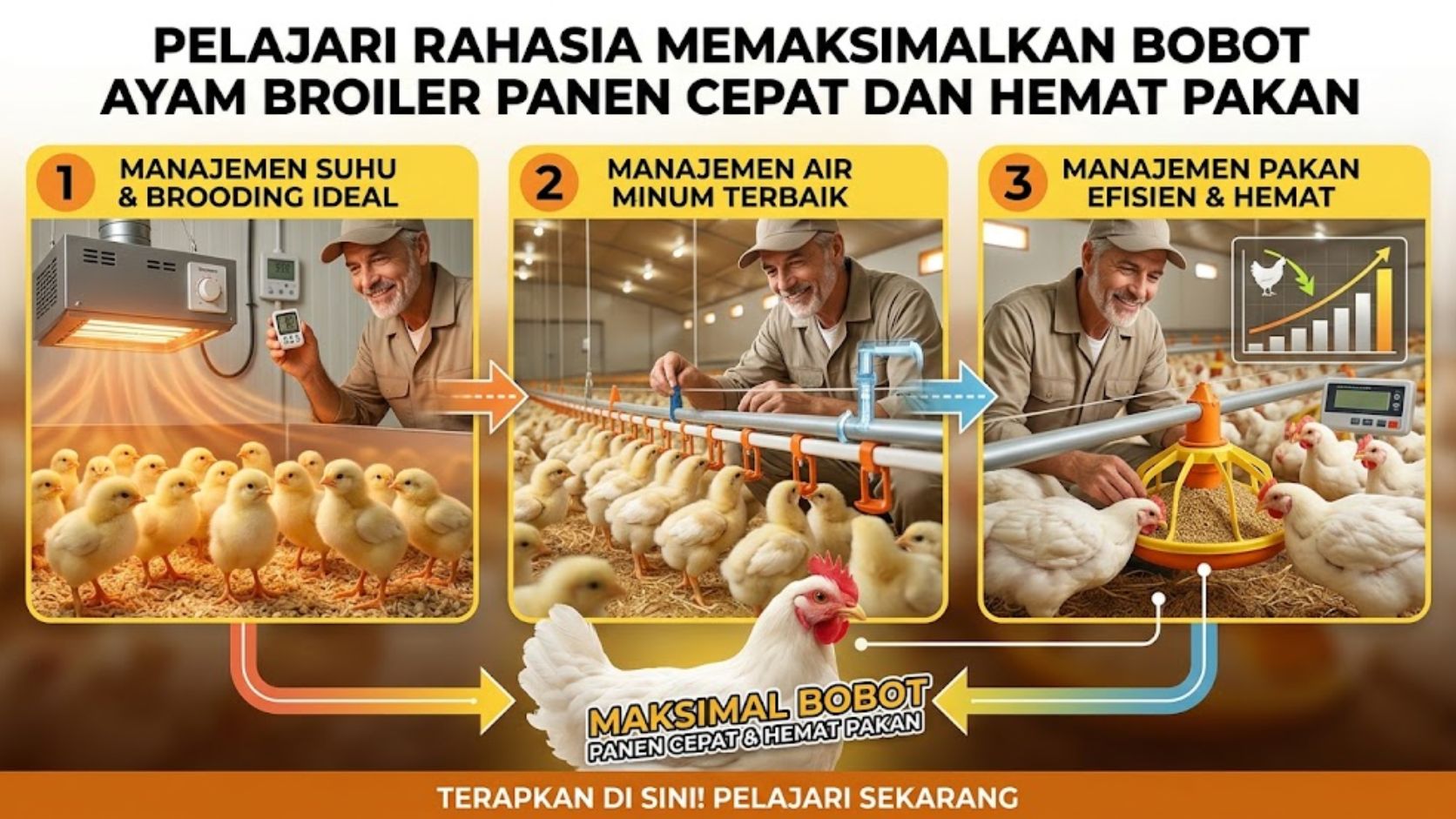 Read more about the article Bukan Sekadar Pakan: Rahasia Memaksimalkan Bobot Ayam Broiler Panen Cepat Tanpa Boros Biaya